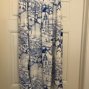 Calypso St. Barth Navy and Cream Maxi Skirt